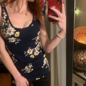 Blue w/ flower tank top.